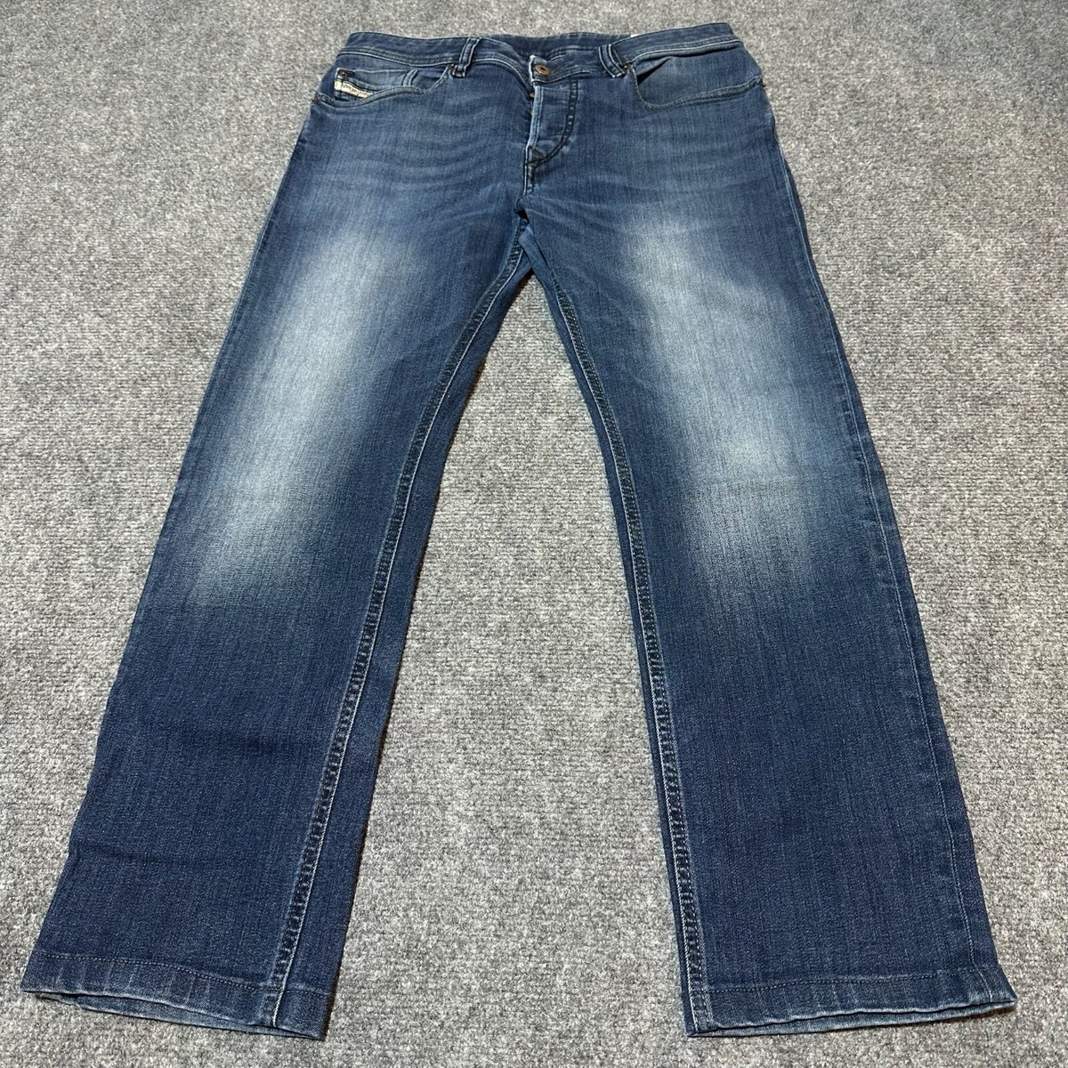 Diesel Jeans Mens 30 Blue Denim Straight Low Rise Button-Fly
