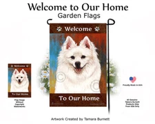 Welcome Garden Flag - American Eskimo 004