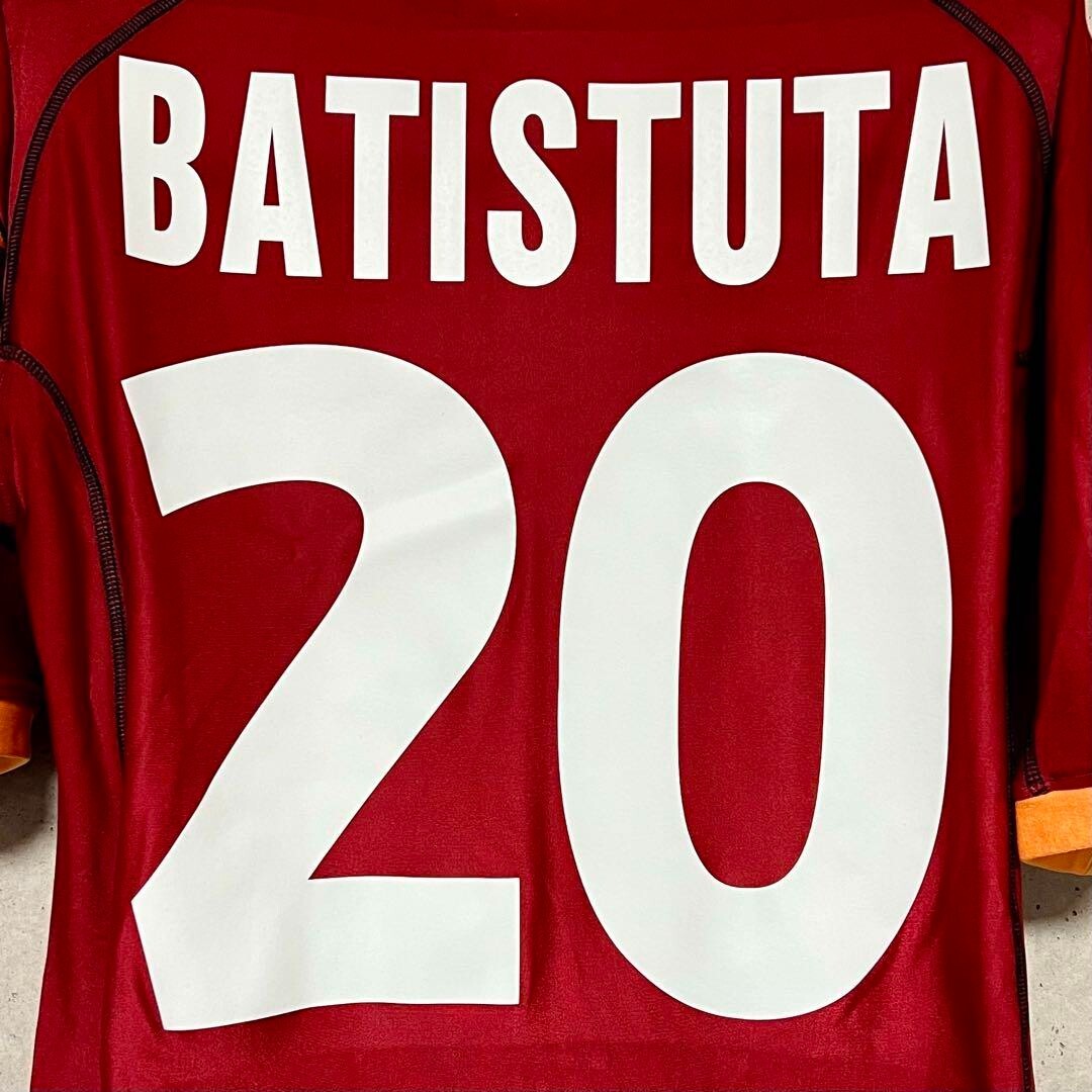 【DEAD STOCK】ASローマ 00/01 ユニフォーム BATISTUTA MINT Batistuta 20 L AS Roma 2001 2002 Home Jersey Maglia