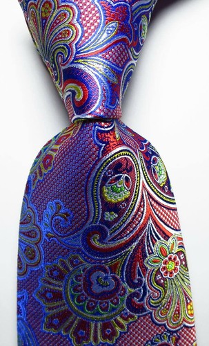 Nowy klasyczny żakardowy krawat męski Paisley 100% jedwab - Zdjęcie 44 z 61