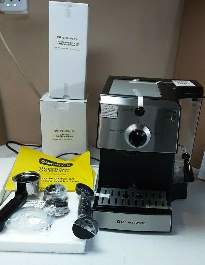 EspressoWorks Espresso Machine With Frother 7 Piece All-in-One Laatste klus, VERKOOP