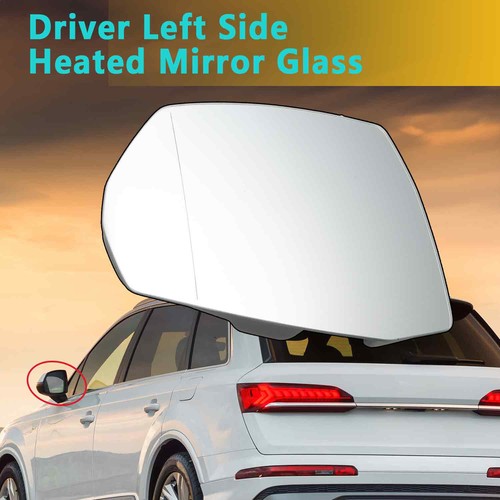 Heated Mirror Glass Left Side Fit for Audi 2018-2022 Q5 SQ5 2017-2022 Q7 - Picture 2 of 7