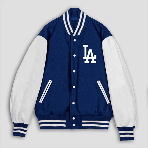 LA Dodgers Letterman Jacket – Blue Wool & White Leather Varsity Jacket video thumbnail