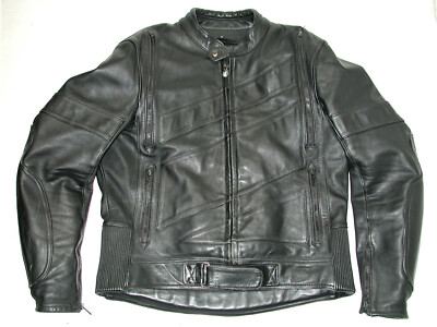 Vintage FIELDSHEER Men's Black Motorcycle Leather Jacket Size:46US