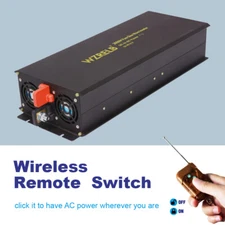 3000W Pure Sine Wave Inverter 12V to 110 120V Solar Power Off Grid Remote Switch