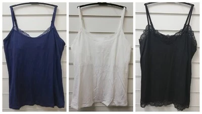 F&F LADIES JERSEY CAMISOLE TOP VEST WITH BUILT IN HIDDEN SPOT UK SIZES 6-22 - Image 1 of 4