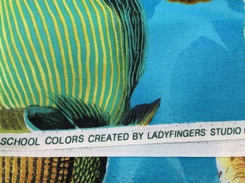 2 yards NEW blue and green cotton fabric 44" wide tropical fish pattern crafts - Picture 6 of 6