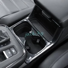 Center Console Cup Holder Cover Overlay For Honda CR-V 2023 2024 Carbon Fiber
