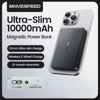 Ultra Slim 10000mAh MagSafe Powerbank 22.5W PD Schnellladung Kabelloser Charger