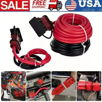 24 FT Quick Disconnect Winch Power Cable,2 Gauge 2 AWG Copper Wiring,Heavy Duty