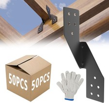 50pcs 16-Gauge Thick Hurricane Straps, Black Powder-Coated Rafter Ties, Heavy.