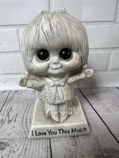 Vintage 1970 I Love You This Much Big Eyed Girl Russ W&R Berries Made In USA