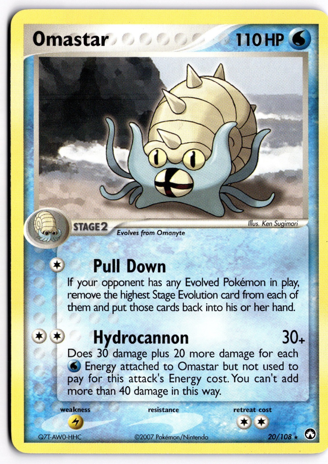 Pokemon TCG Omastar 20/108 Power Keepers Rare LP