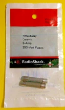 RadioShack® 2A 250V Time-Delay Ceramic Fuses • 1-1/4" x 1/4" • P/N 270-0154