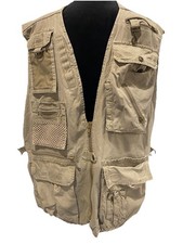 VTG Banana Republic Mens L Khaki Safari Travel Tactical Utility Vest Fishing 90s
