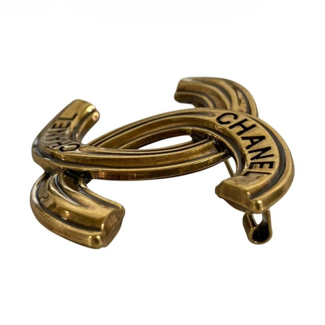CHANEL シャネル B23Kチェーン ブローチ アクセサリー CCロゴ Auth CHANEL CC Logo Chain Brooch B23K Gold Vintage Accessory