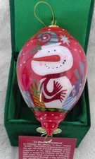  Li Bien 2011 large snowman teardrop shape Christmas ornament