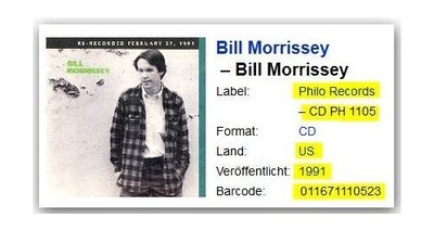 Bill Morrissey - Bill Morrissey CD RTVG The Cheap Fast Free Post