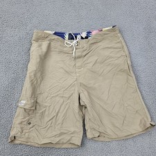 Polo Ralph Lauren Swim Shorts Mens XL Beige Cargo Pocket Swimwear Trunks