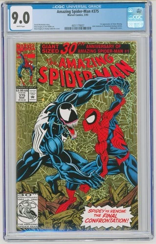 Amazing Spider-Man #375 CGC 9.0 VF/NM W Pages Holo-Grafx Cover