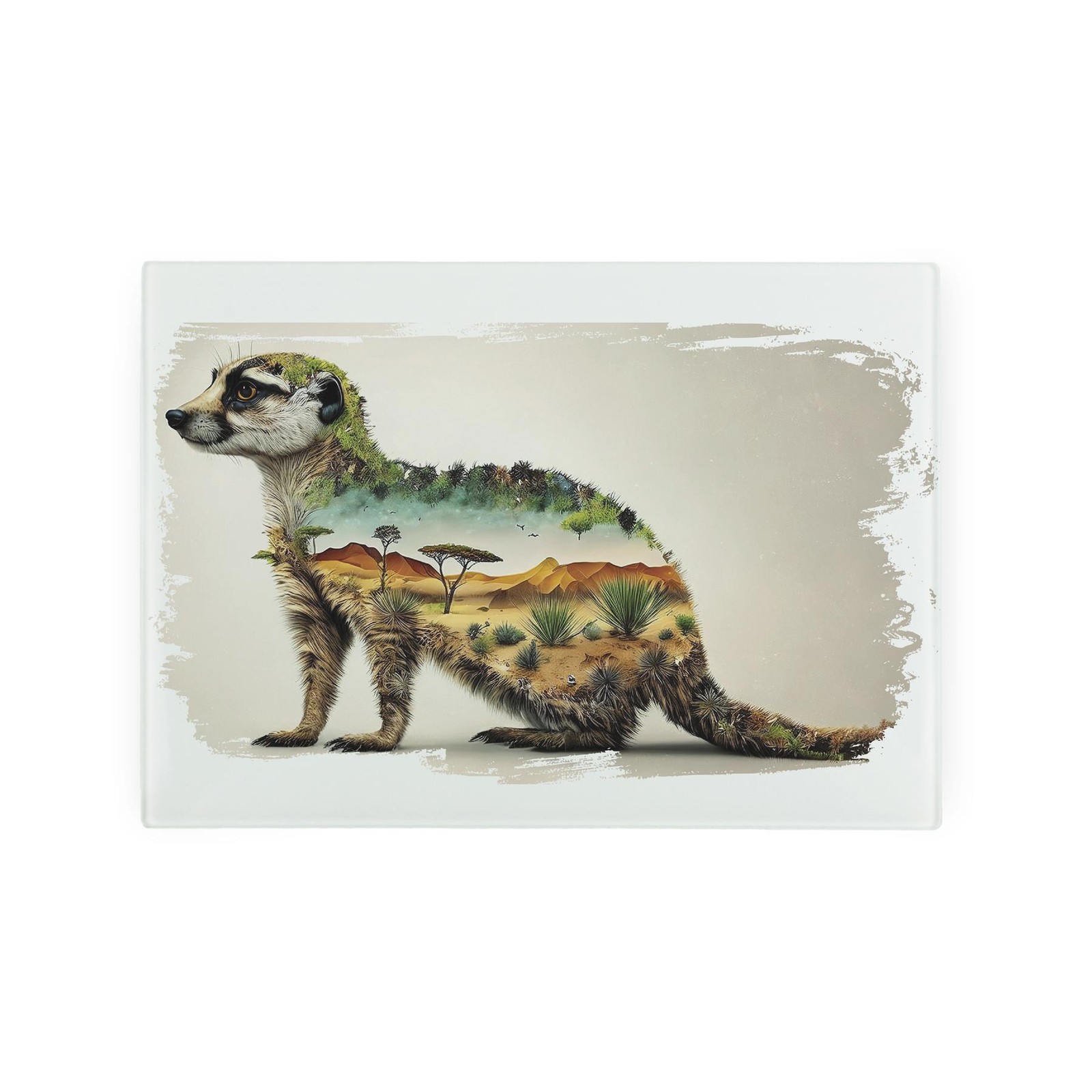 Wild Safari Animals Kitchen Gifts - Meerkat Smooth Glass Worktop Protector