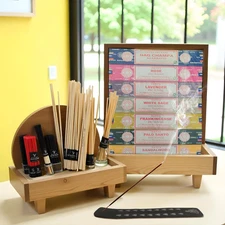 Incense Holder Bundled with Satya Sai Baba Incense Gift Set Nag Champa, White...