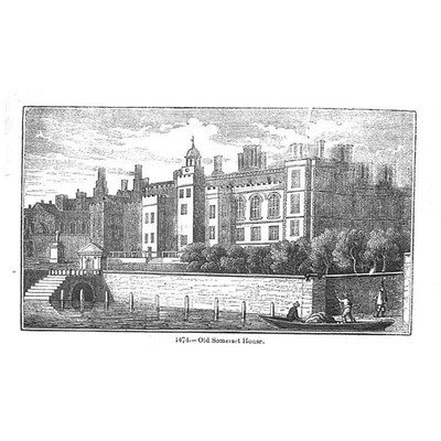 ALTES SOMERSET HAUS London - antiker Druck 1845