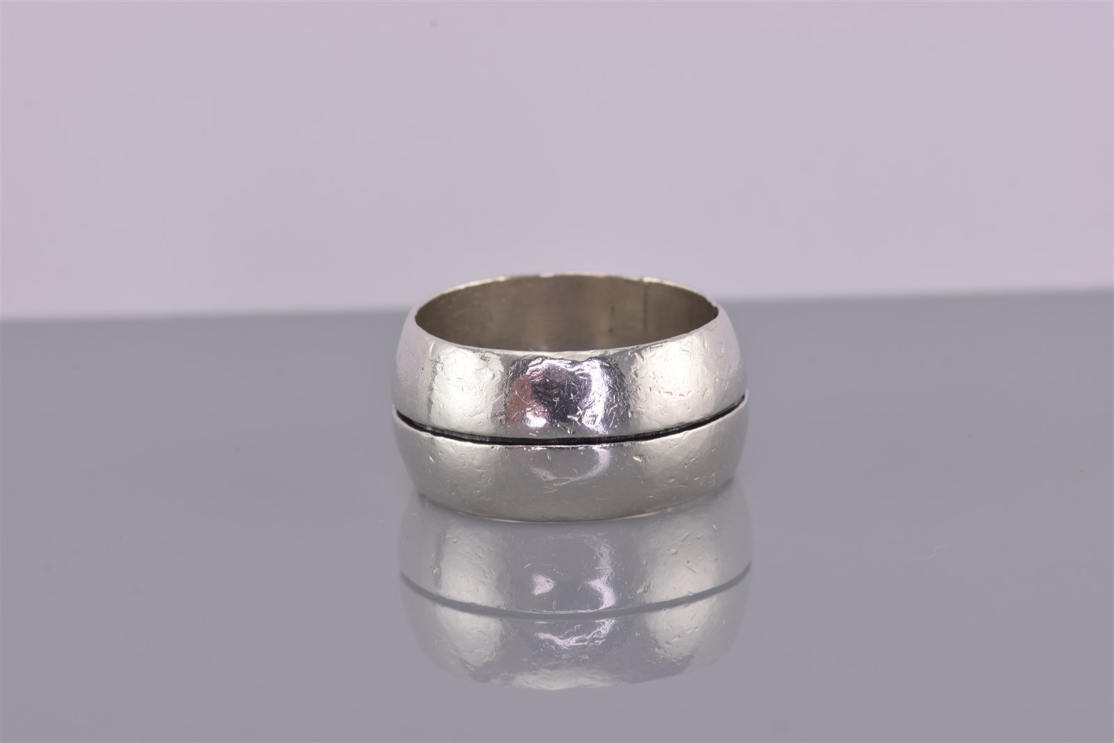 Sterling Silver 10mm Solid Grooved Rounded Band R… - image 5