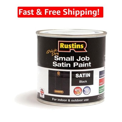 Water-Based Quick Dry Small Job Satin Black Paint - Perfect for Wood & Metal