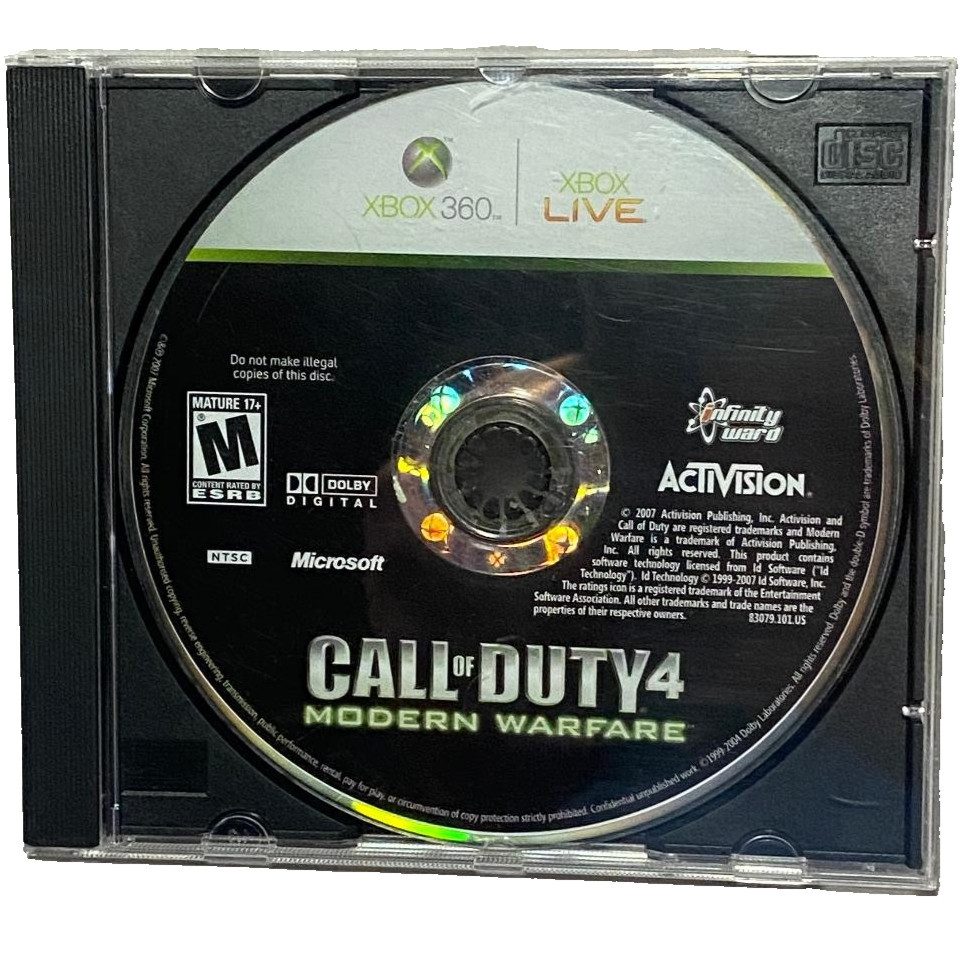 Call of Duty 4 Modern Warfare 2007 Xbox 360 Tested Disc Only