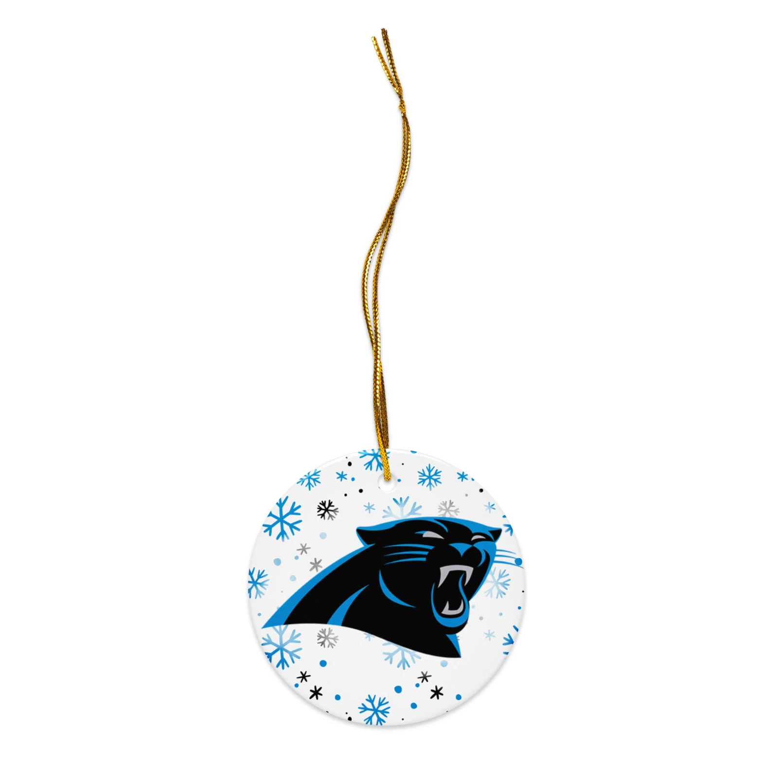 Carolina Panthers Christmas Tree Holiday Flat Ornament