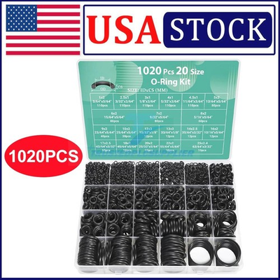 #ad #ad 1020pcs O Ring Kit 20 Size Nitrile Rubber Oring Assortment Set for Car Auto Veh $8.87