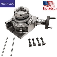 New Rotary Table Horizontal Vertical With 65mm 3 Jaw Lathe Chuck Backplate USA