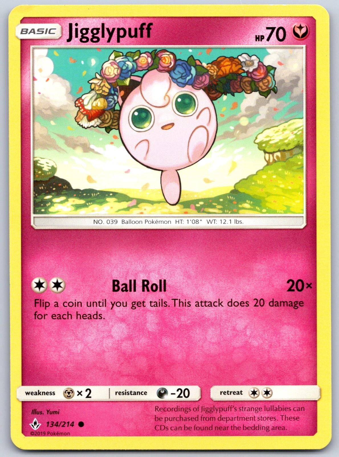 Jigglypuff 134/214 Unbroken Bonds Pokemon NM Yumi