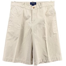 Polo Ralph Lauren Boys 18 Classic Polo Chino Shorts Tan Khaki Cotton Preppy