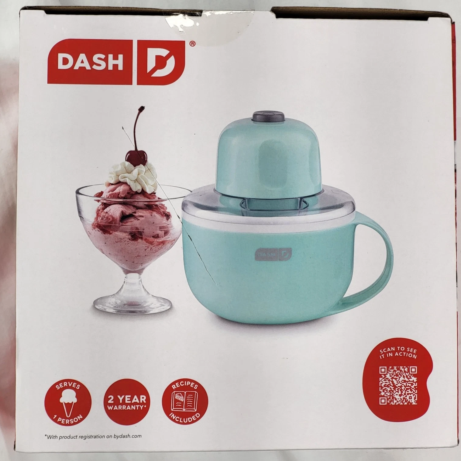 Dash My Mug Ice Cream Maker Aqua Teal Individual I Pint Capacity Gelato Sorbet