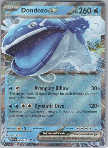 Dondozo ex - 066/182 #66/182 (Holo) (NM) SV10: Destined Rivals DRI Pokemon