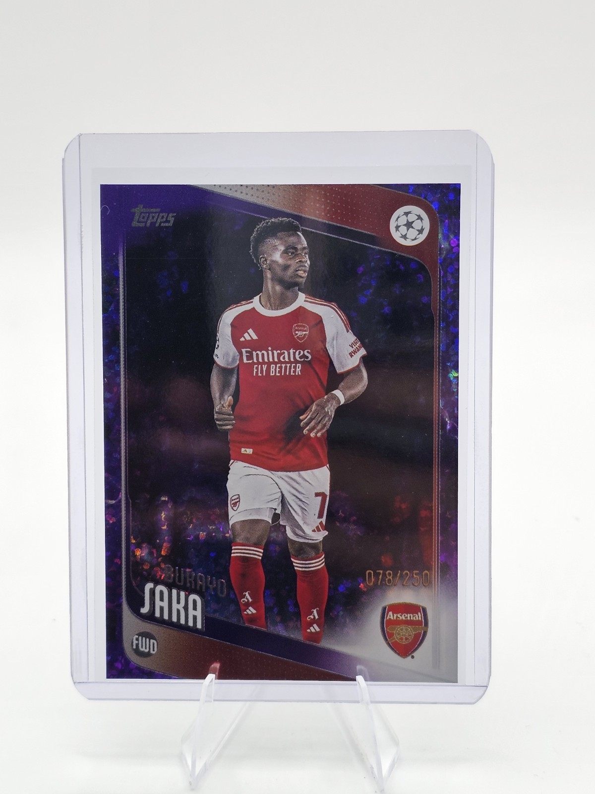 Bukayo Saka 2025-26 Topps UCC Purple Mini-Diamond Base /250 #12