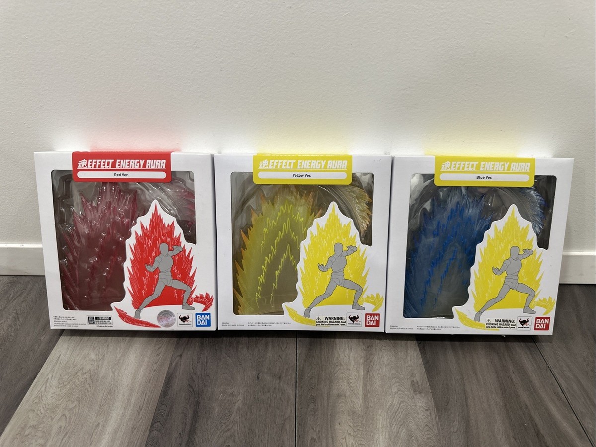 魂EFFECT ENERGY AURA Red & Blue & yellow Lot Of 3 BANDAI Tamashii Effect Energy Aura Blue Yellow Red