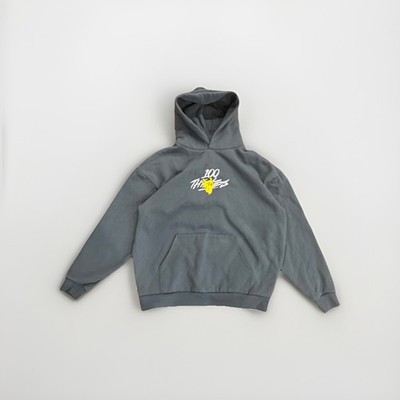 2xl Pokémon x 100 Thieves Pikachu Hoodie Sweatshirt Baby Blue With Slight Stains