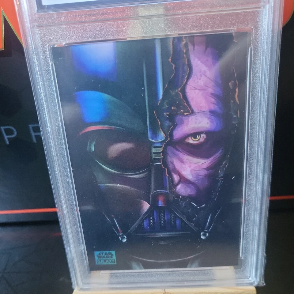 2024 Topps Star Wars Galaxy Chrome Darth Vader vs Obi-Wan 102/199 Aqua MGC 9 - Image 3 of 4