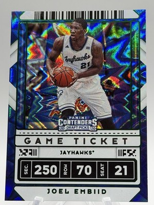 2020-21 Contenders Draft Picks Joel Embiid Green Explosion Kansas #15