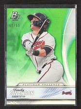 2016 Bowman Platinum Dansby Swanson Platinum Presence Green /99 TV4563