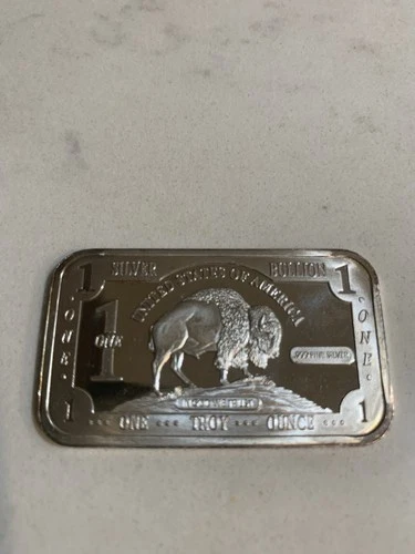 New Listing1 Troy oz .999 Silver Classic Buffalo Bullion Art Bar Like Similar Round Design