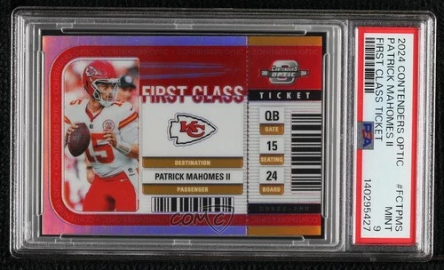 2024 Panini Contenders Optic First Class Ticket Patrick Mahomes II PSA 9 MINT