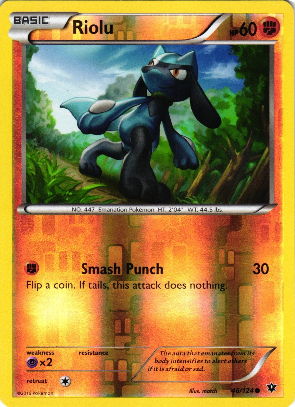Pokemon TCG Riolu 46/124 Reverse Holofoil Fates Collide VLP