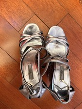 Prada Industrial Silver Chrome Wedges Sandals...