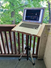 "Intension Design" High Quality Real Birch Standup Mobile Desk with Tripod
