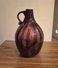 Vintage Blenko glass Jug Amethyst Purple Hand Blown Pontil 8” Tall