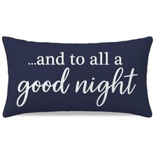 Holiday Throw Pillow Cover 12x20 Inch Lumbar 20" x 12" Pack of 1 Navy Blue